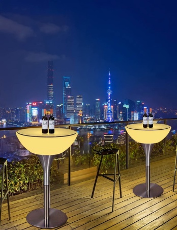 Стол светящийся круглый на металическом основании 60х60х96