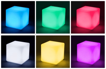 Светильник Куб 35 с питанием от АКБ, RGB